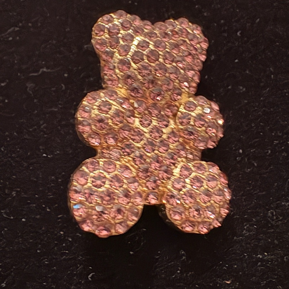 Sparkling Lavender Crystal Bear Brooch